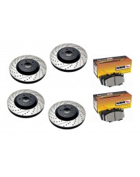 370z StopTech Discs & Hawk Performance Ceramic Pads kit for Akebono brakes - SLOTTED & DRILLED