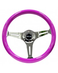 350z NRG Innovations 3-Spoke Classic Wood Grain Steering Wheel with Black Chrome Center Spoke