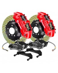 R34 Brembo GT Series Cross Drilled 2-Piece Rotor Front Big Brake Kit - Red