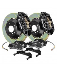 R34 Brembo GT Series Slotted 2-Piece Rotor Front Big Brake Kit - Black