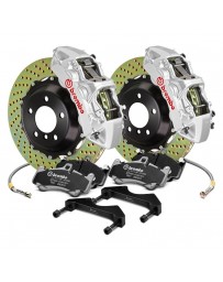 R34 Brembo GT Series Cross Drilled 2-Piece Rotor Rear Big Brake Kit - Silver