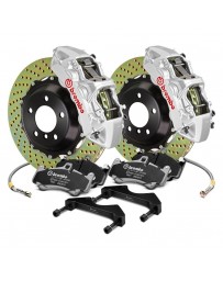 R34 Brembo GT Series Cross Drilled 2-Piece Rotor Front Big Brake Kit - Silver
