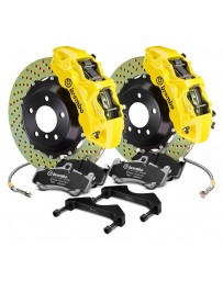 R34 Brembo GT Series Cross Drilled 2-Piece Rotor Front Big Brake Kit - Yellow