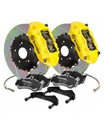 R34 Brembo GT Series Slotted 2-Piece Rotor Rear Big Brake Kit - Yellow