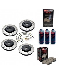 350z StopTech F+R Brake Discs Pads Lines and Fluid Pack - Drilled+Slotted - Brembo