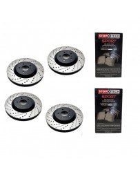 350z StopTech Discs & Sport Performance Pads kit for Brembo brakes - SLOTTED & DRILLED