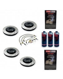 350z StopTech F+R Brake Discs Pads Lines and Fluid Pack - Drilled - Brembo