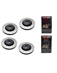 370z StopTech Discs & Sport Performance Pads kit for Akebono brakes - SLOTTED & DRILLED
