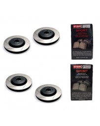 370z StopTech Discs & Sport Performance Pads kit for Akebono brakes - SLOTTED