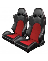 BRAUM ADVAN SERIES RACING SEATS (BLACK & RED) – PAIR