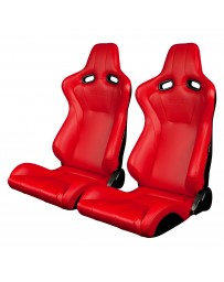 BRAUM VENOM SERIES RACING SEATS (RED LEATHERETTE) – PAIR