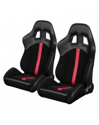 BRAUM DEFENDER SERIES RACING SEATS (RED STRIPE) – PAIR