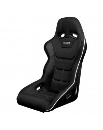 BRAUM FALCON X SERIES FIA APPROVED FIXED BACK RACING SEAT (BLACK WITH WHITE PIPING)