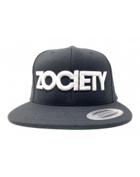 ZOCIETY Black hat with snap back and white logo