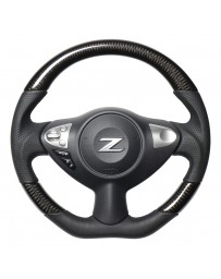 370z REAL JAPAN Steering wheel - all leather - Black Euro stitching