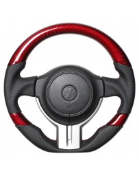 Toyota GT86 REAL JAPAN Steering wheel - Red carbon 3C (Black x Red Euro Stitch) D shape