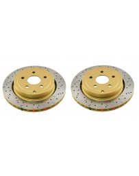 Toyota GT86 DBA 4000 Serieis Discs - Rear pair - DRILLED & SLOTED with Black Hat