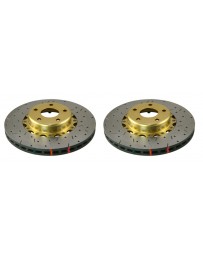 Toyota GT86 DBA 5000 Series Discs - Front pair - DRILLED & SLOTTED with Gold Hat