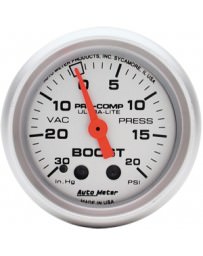 Nissan GT-R R35 AutoMeter Ultra-Lite Mechanical Boost Gauge 20 PSI - 52mm