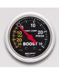 Nissan GT-R R35 Autometer Sport-Comp Mechanical Boost Gauge 30 PSI - 52mm