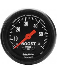 Nissan GT-R R35 AutoMeter Mechanical Boost Gauge 0-60 PSI 52mm - Z-Series