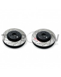 350z DE Stoptech Direct Replacement Rotors - (Non-Brembo) Rear Pair Drilled/Slotted 2003-2005