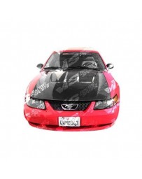 VIS Racing Carbon Fiber Hood Heat Extractor Style for Ford MUSTANG 2DR 94-98