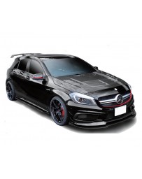Varis FRP and Carbon Accent Cooling Bonnet Hood System 2 with Side Fin Duct Mercedes Benz A45 AMG Wagon 13-18