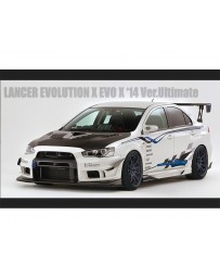 Varis Front FRP Bumper Version 2 Parts Under Flipper Mitsubishi EVO X CZ4A 08-15