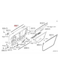 R35 GT-R Nissan OEM Door Belt Molding (Left, Front)