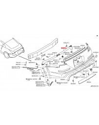 350z HR Nissan OEM Rear Bumper Grille, Nismo V3 Model RH 07-08