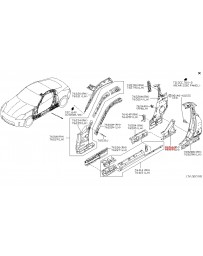 350z Z33 Nissan OEM Door Sill Rocker Rear Extension Wheel House Outer RH