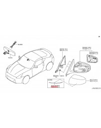 370z Z34 Nissan OEM Stripe Accent Outside Mirror RH