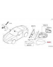 370z Z34 Nissan OEM Cover Mirror Body RH