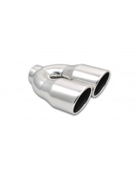 Vibrant Performance Dual 3.5" Round Stainless Steel Tips (Single Wall, Angle Cut)