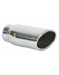 Vibrant Performance 4.5" x 3" Oval Stainless Steel Tip (Single Wall, Angle Cut)