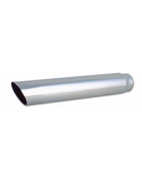 Vibrant Performance 4" Round Stainless Steel Tip (Single Wall, Angle Cut) - 2.5" inlet, 20" long