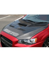 ChargeSpeed 08-17 Lancer Ralliart Evo X T2 Vented Carbon Hood